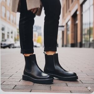 DV by Dolce Vita Lobera Womens Black Chelsea Boots Size 9 Lug Sole